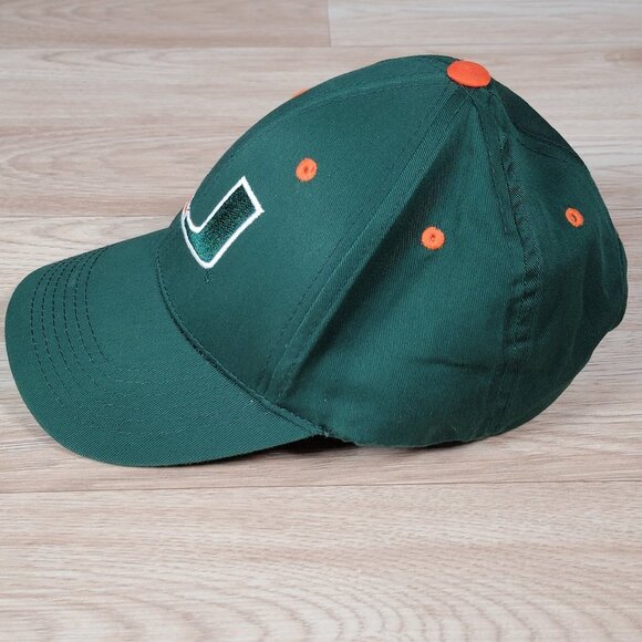 Vintage Miami Hurricanes Strapback Hat Cap Green Captivating Headwear NCAA - Picture 3 of 10